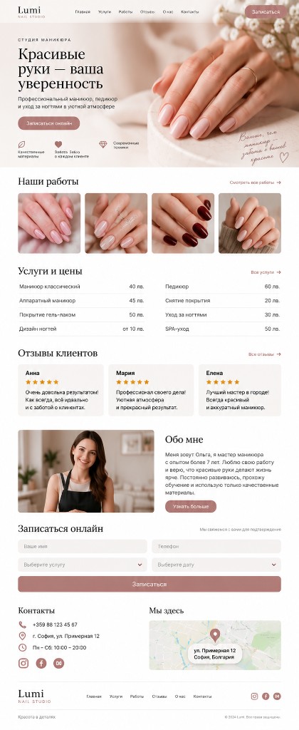 Макет готового сайта